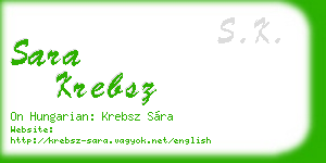 sara krebsz business card